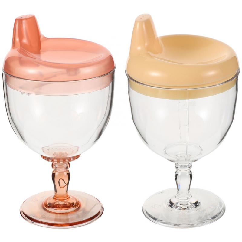 2pcs Baby Cups Goblet Shape Safety Antidrop Toddlers Mealtime
