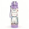 1PC Cute Cat House Cartoon Scene Print 750ml Color Plastic Sports Water Bottle Leakproof Flip Straw Lid Suitable for Sports Office Home Use