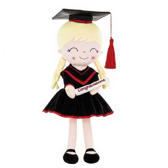

Кукла Девочка-выпускница 16 дюймов, Плюшевая игрушка с шапочкой и мантией, Подарки на выпускной из детского сада и начальной школы, для детей от 2 до 8 лет, Мягкий сувенир чёрный