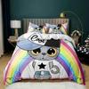Cartoon Skateboard Bedding Set Wolf Kids Hip Hop Skateboard Sport Queen King Cute Wild Animal Polyester Quilt Cover Set