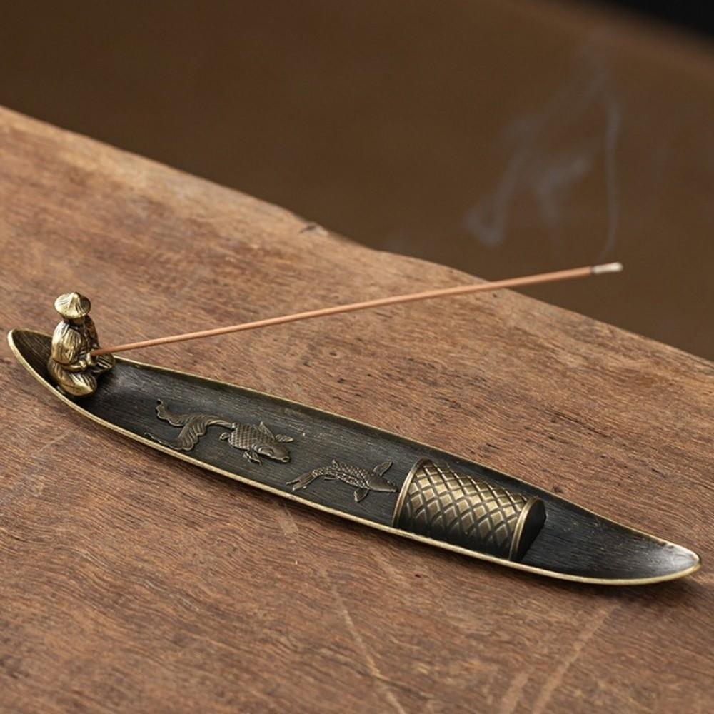 Boat Shape Incense Holder Metal Incense Censer Creative Aromatherapy Ornament  Bedroom