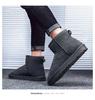 Winter New Shoes for Men Women Leather Boots Warm Plush Leather Casual Shoes Couples Thick-soled Short Snow Boots 35-46