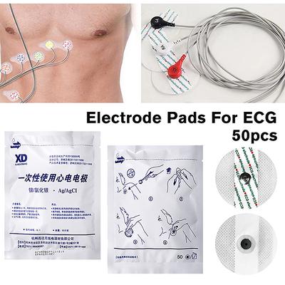 50 Adet/Poşet Elektrot Yama Tıbbi Tek Kullanımlık Ekg Ekg Aksesuarları Dokunmamış Elektrot Pedleri Elektrokardiyogram Kas Stimülatörü