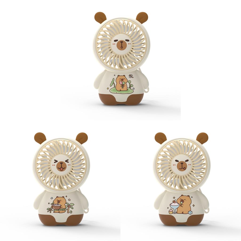 Usb Portable Cute Capybara Handheld Fan With 3speed Settings For Students And Office Use