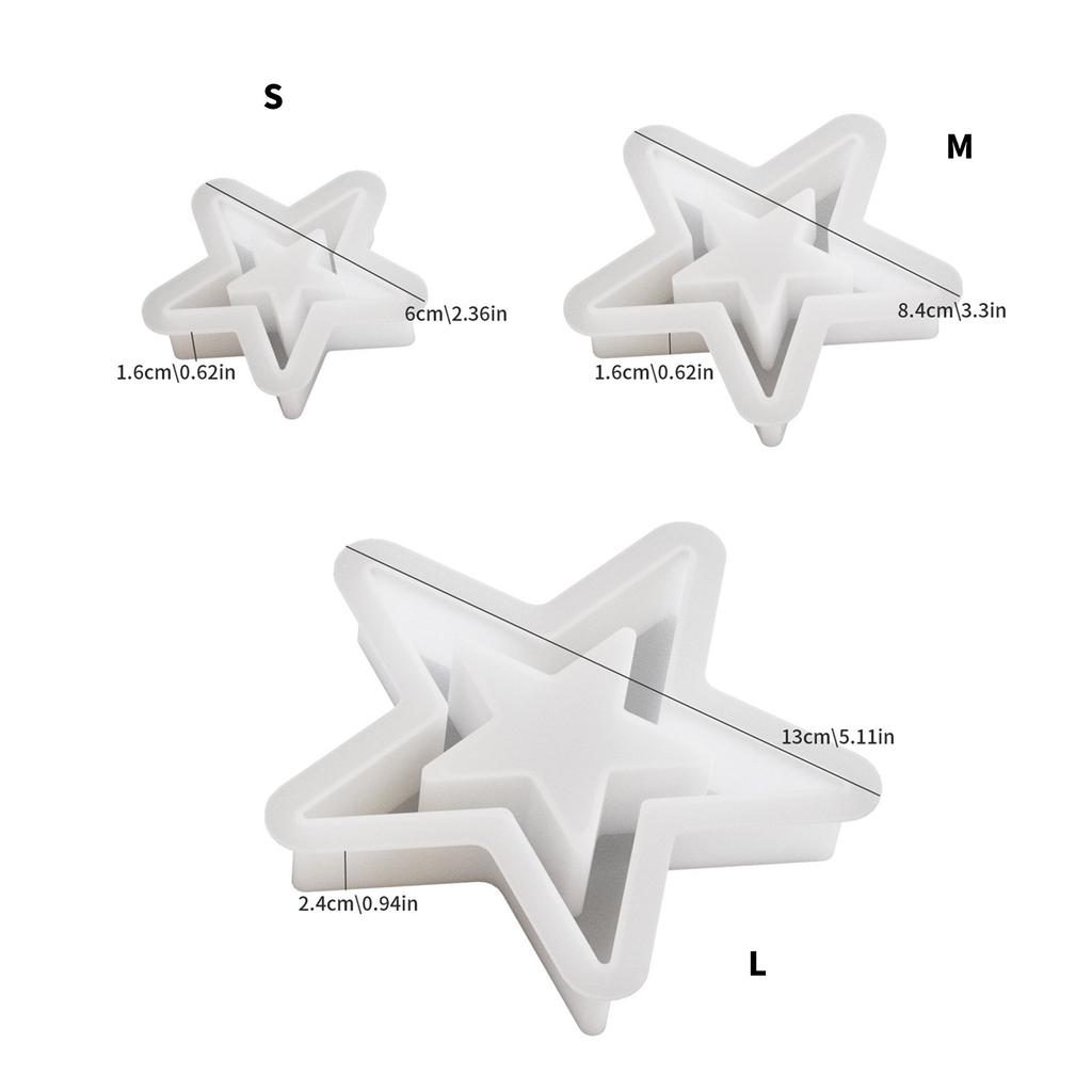 Flexible Sturdy Silicone Star Molds for Crafting Supplies Easy To Use Practical and Portable for Holiday Decorations