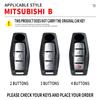 Car Control Remote Key Case Cover For Mitsubishi Outlander 2022 - 2024 2 3 4 Buttons Zinc Alloy Leather Keychain Accessories