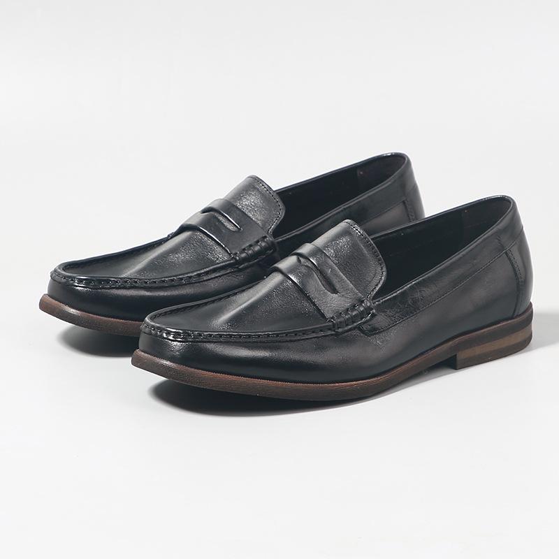 Genuine Leather Mens Loafers Handmade British Style Wedding Party Casual Dress Shoes Summer Autumn Footwear for Men