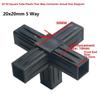 1Pcs 2/3/4/5-Way Square Pipe Fitting 20/25/30mm Cross Pipe Fitting  for 20/25/30mm Square Pipe