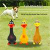 Bite-Resistant Latex Squeaky Dog Toy - Standing Chicken or Big-Mouthed Duck Teething Toy.