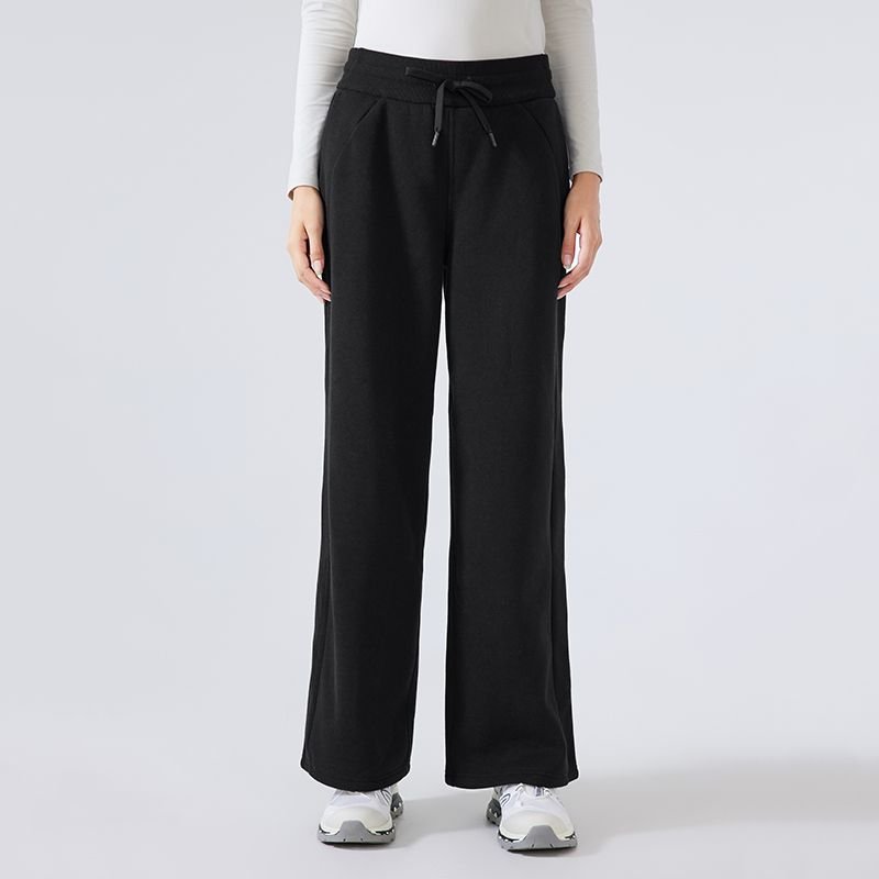 

Autumn and Winter Fleece-lined Sweat pants Women Straight Yoga Pants Loose Wide Leg Outdoor Thickened Running Fitness Casual Sweatpants Black XXL/12 (Recommendation 70.00 kg-77.50 kg