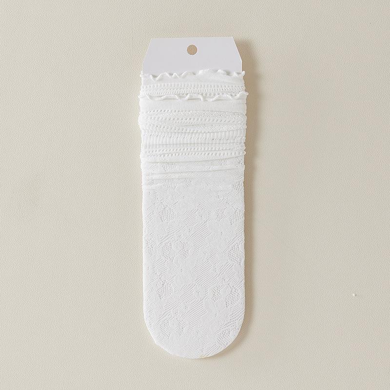 Women's Summer Light and Thin Lace Sexy Mesh Long Calf Pile Socks