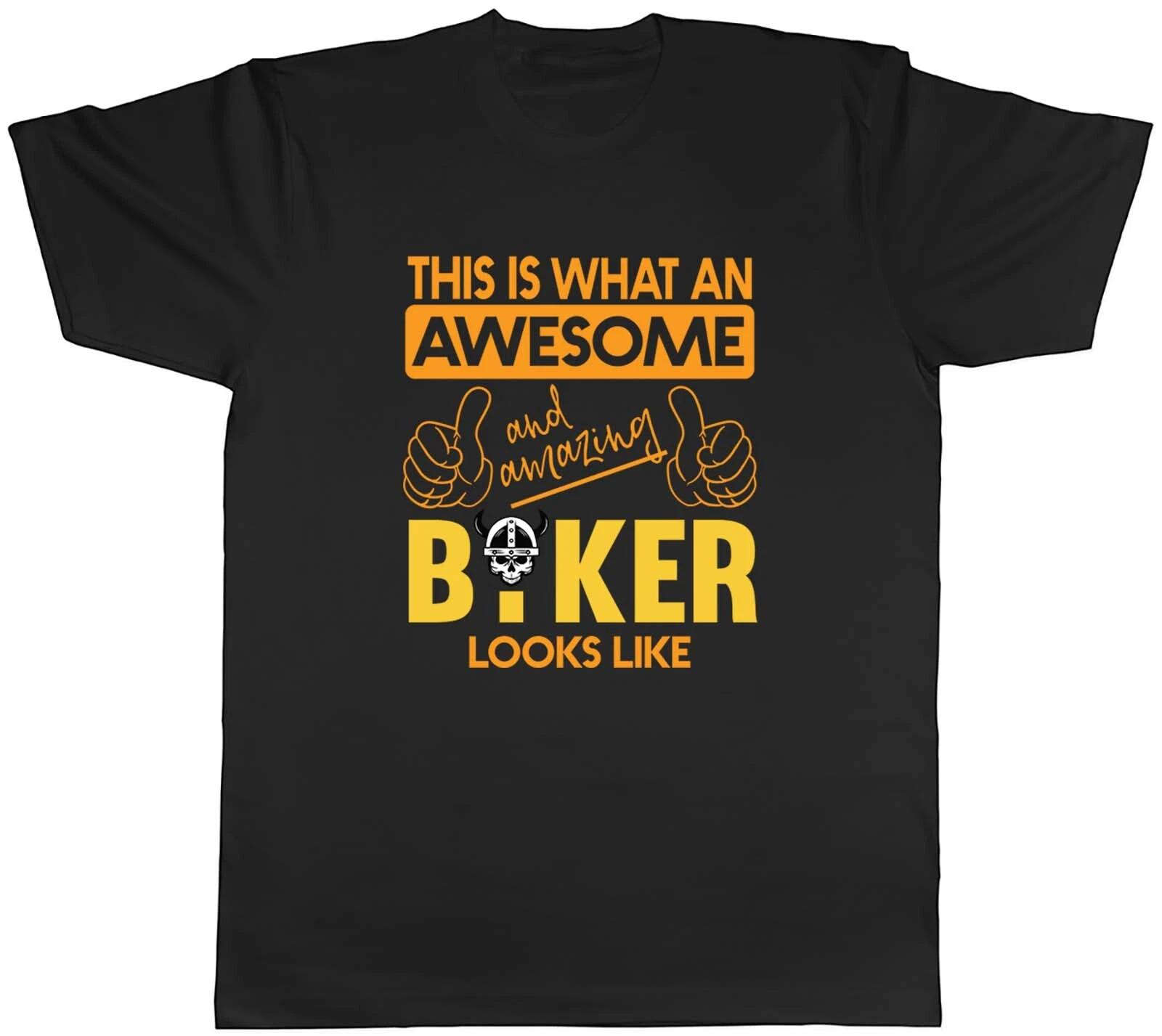 Awesome And Amazing Biker Men T-Shirt Motorbike Motorcycle Rider Unisex Tee Gift XS