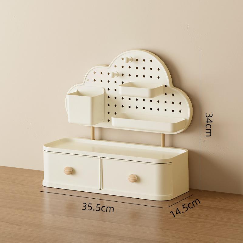 Desktop Drawer Storage Box Cloud Hole Board Stationery Organizer Rack Large Capacity Storage Box Desk Small Object Storage Rack