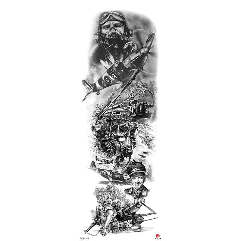 Waterdichte tattoo stickers voor de hele arm: Jezus, Maagd Maria, Kroon, Leeuw-ontwerp