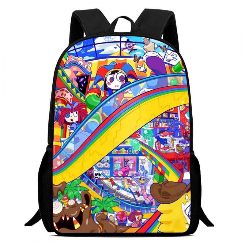 Kids Cartoon Backpack School Children 1-6 Grade Lightweight Ergonomic Oxford Fabric Bag With Printed Design