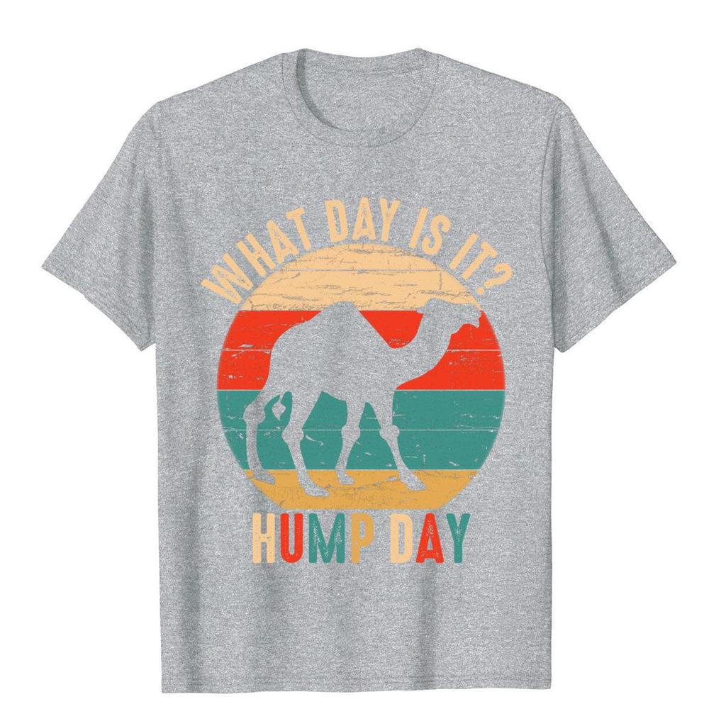 What Day Is It Camel Tee Retro Funny Hump Day TShirt Top TShirts For Unisex Simple Style Tops Shirt Wholesale Cotton