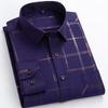 Men's Print Shirt Autumn Spring Long Sleeve Thin Non Iron Fashion Business Causal Social Anti-wrinkle Plaid Slim Fit Chemise Hom