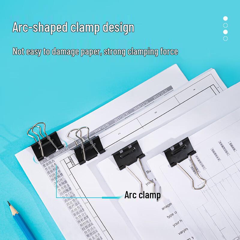 Deli 32mm Effort-Saving Black Binder Clips, 24-Pack