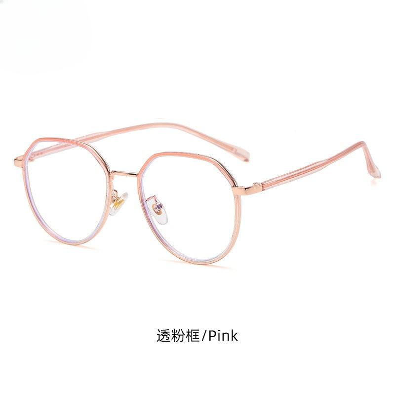 TR90 Retro Polygonal Anti Blue Light Photochromic Glasses Ultra Light Color Frame Computer Glasses for Women