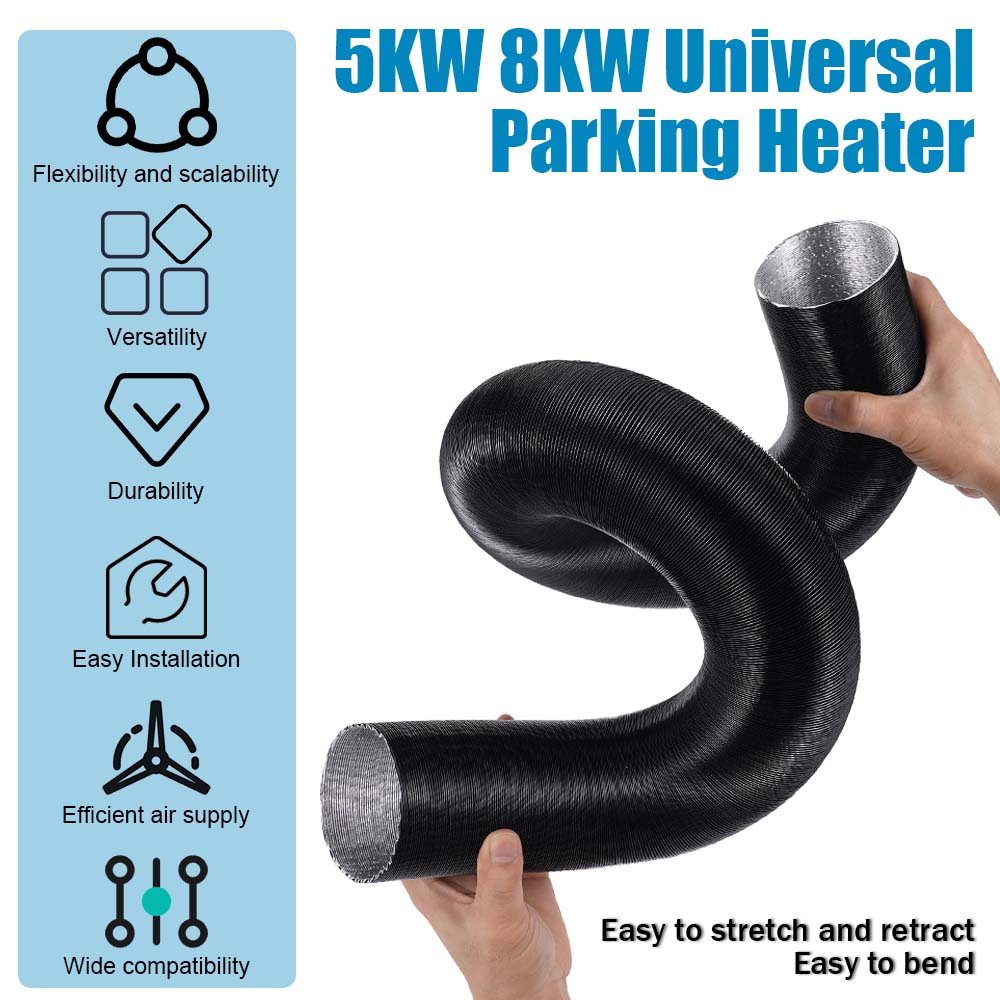 75mm Air Diesel Parking Heater Duct 1M/2M/3M Length Duct Pipe Tube Hose Outlet Exhaust Connector For Webasto Eberspaecher