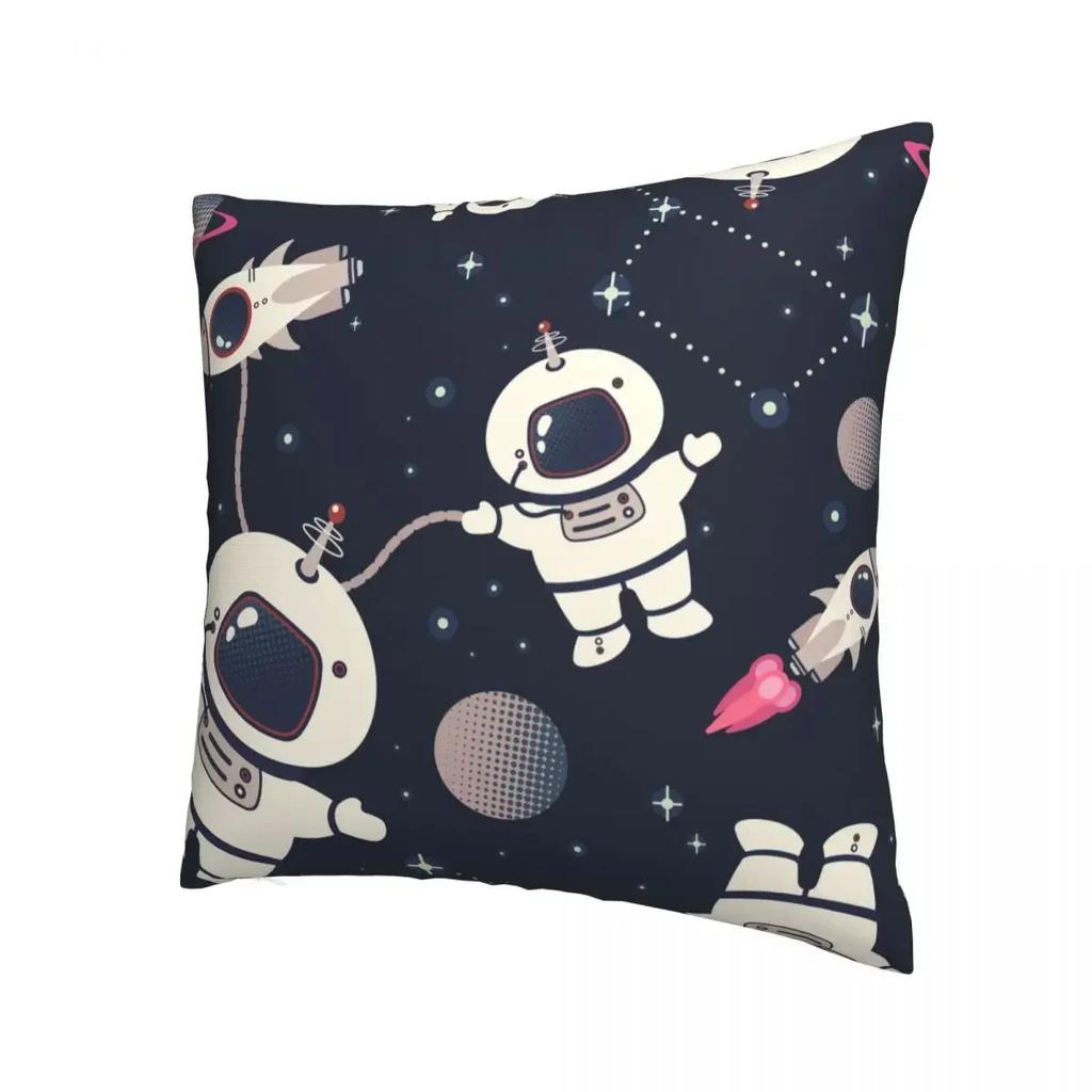 Polyester Zippered Cushion Cover Magical Cartoon Space Galact Soft Decorative Pillowcase for Home 45x45cm