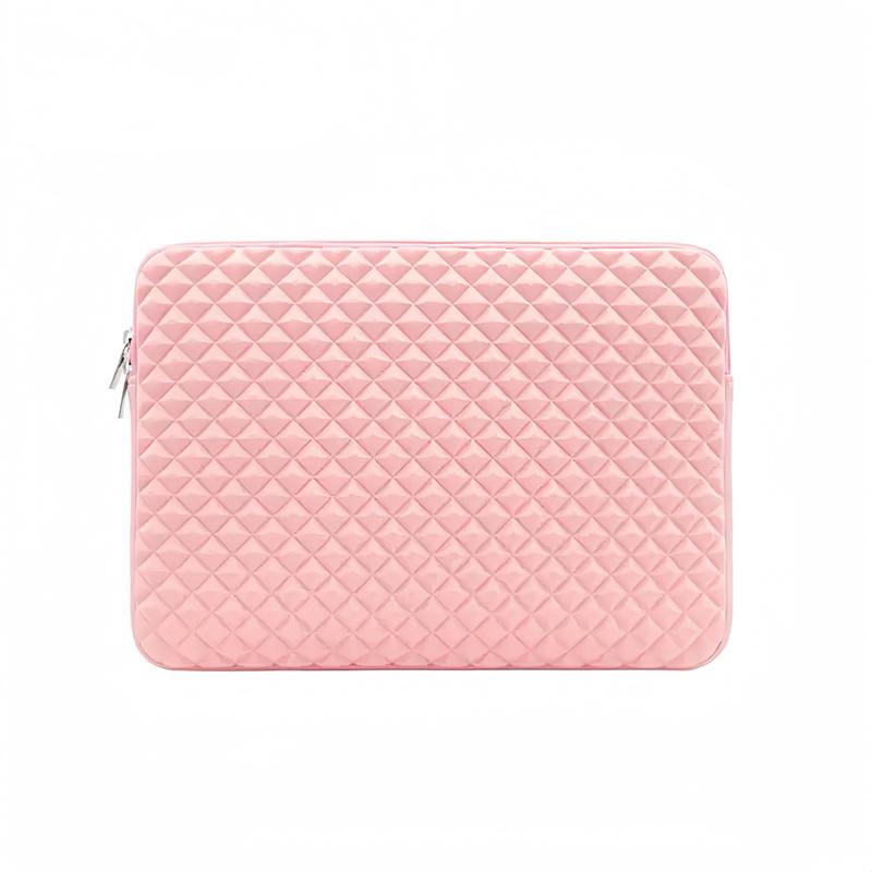 TS JYL laptop bag,Diamond Embossed Fleece Laptop Sleeve 16-inch Wholesale Full Protection Bag 12.5 inches розовый