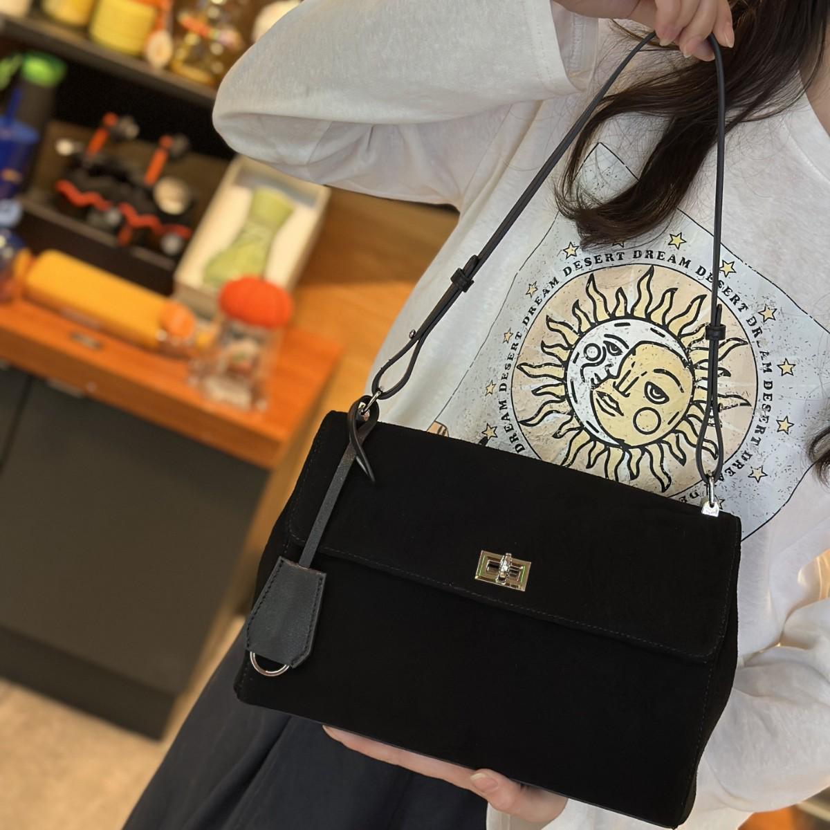 

Retro Frosted Cowhide Leather Kelly Shoulder Tote Bag for Women 27*10*17.5cm