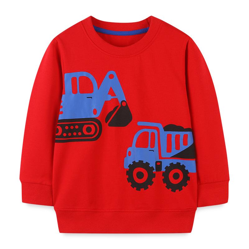 European Style Toddler Boys Cartoon Print Hoodie - Long Sleeve One-Piece 125 cm