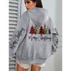 Merry Christmas Leopard Plaid Trees Prints Women Hoodies Loose Hoody All-Match Pocket Pullovers Autumn Hip Hop Streetwear