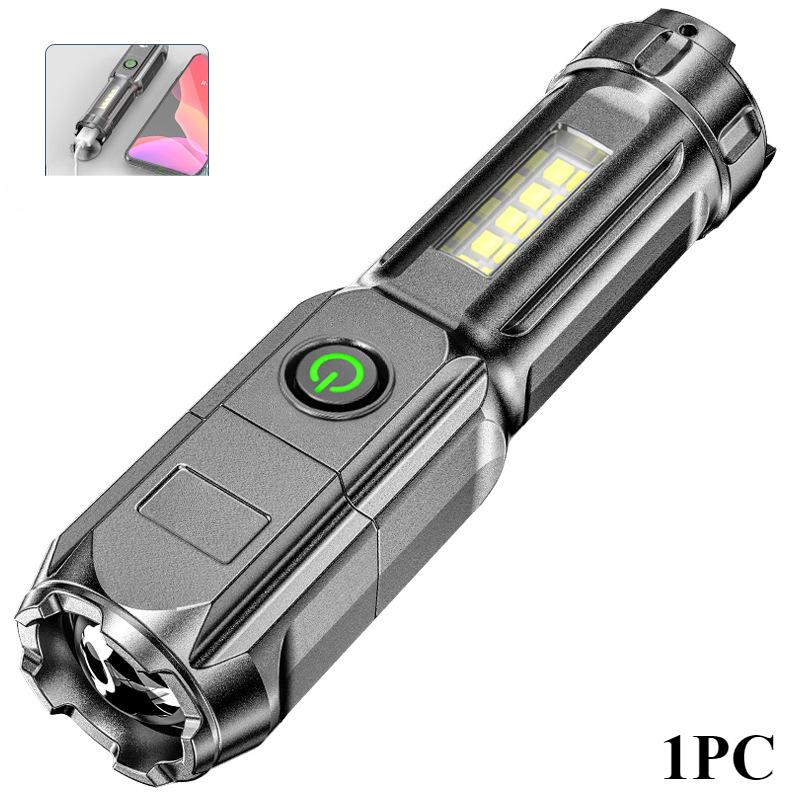 4 Lighting Mode Super Bright LED Flashlights Telescopic Zoom Torch USB 18650 Long-Range Waterproof Camping Flashlight