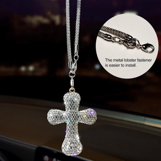 Rhinestone Car Hanging Ornament Bling Pendant for Rearview Mirror Sparkling Decoration for Bag