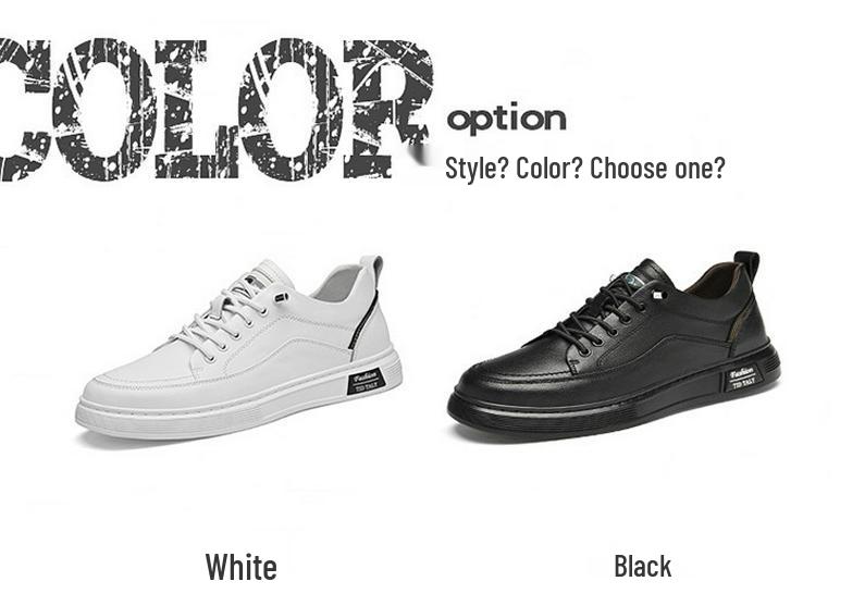 Men's No-Tie White Casual Sports Shoes - Autumn Soft Sole Fashion Sneakers