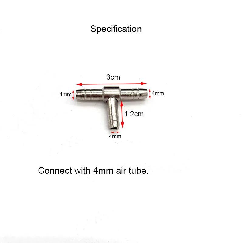 

1pcs 4mm Stainless Steel T Shaped Connector 3 ways Aquarium Fish Tank Air Pump Connector Control Valve Air Pipe Tube Accessories Dia. 4mm