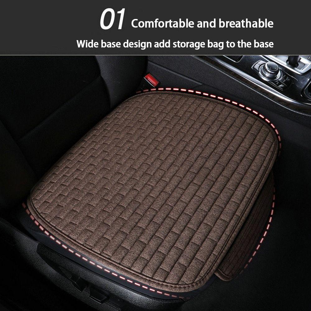New Flax Car Front Seat Cover Anti Slip Wear-resistant Protect Pad Breathable Covers Mat Car Interior