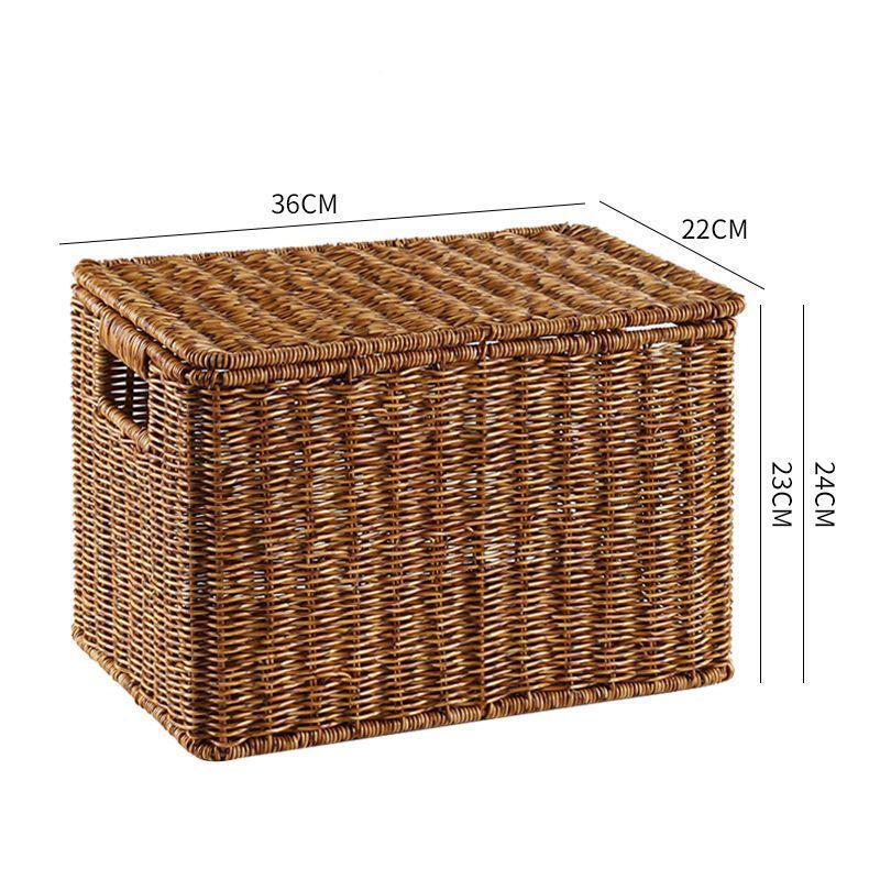 Extra großer Aufbewahrungskorb aus geflochtenem Rattanimitat mit Deckel für Kleidung