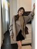 Coffee Color Women's Woolen Lapel Coat - 2025 Hepburn Style Autumn/Winter Edition