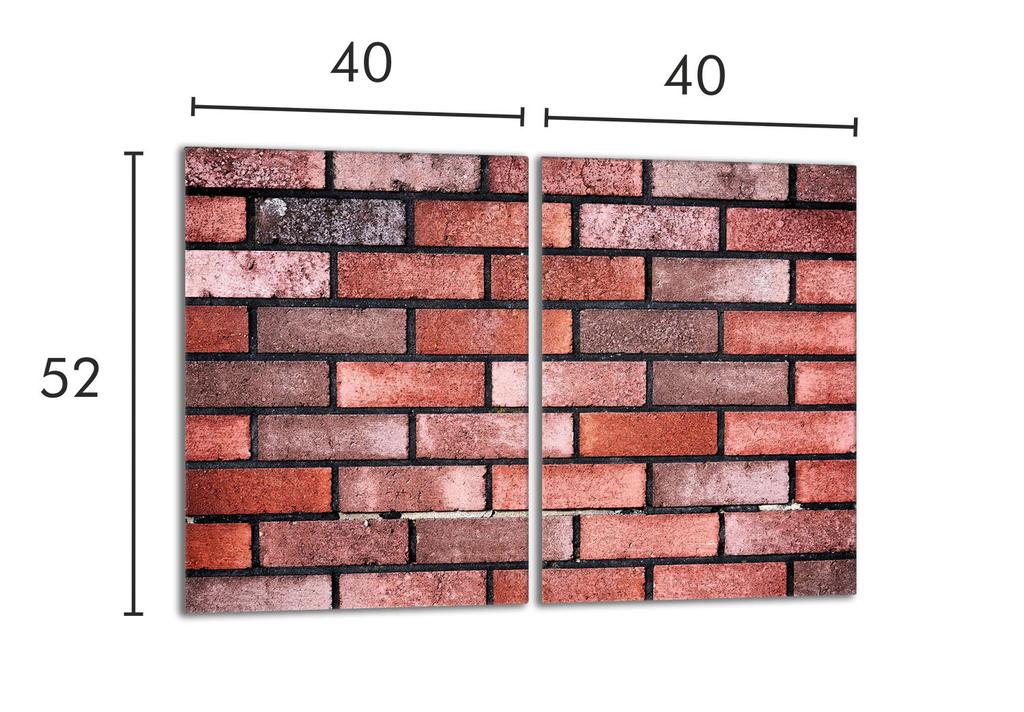 Szklana płyta ochronna na kuchenkę 2x40x52 Cegła