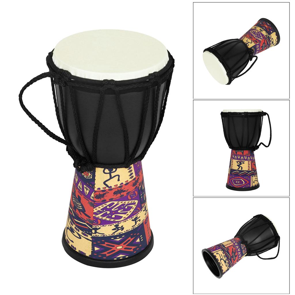 4 Inch PVC Goat Skin African Drum Djembe Percussion Musical Instrument Teaching Kids Toy African Hand Drums Accessories