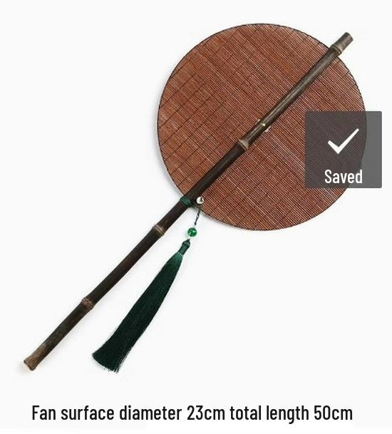 

Фиолетовый лакированный бамбуковый веер на талии: Портативный ханьфу в дворцовом стиле с кисточкой и длинной ручкой, складной круглый дизайн