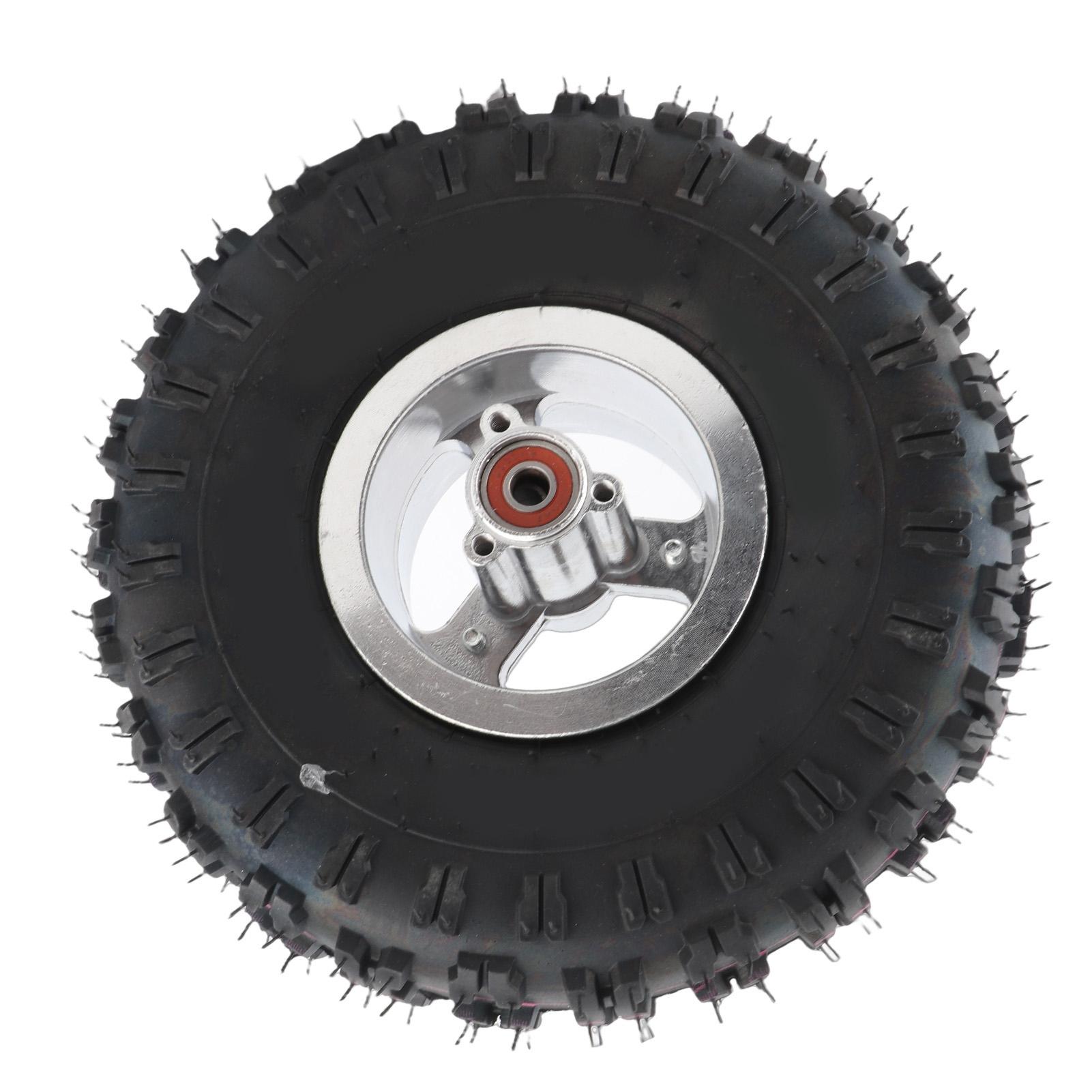 

4 Inch Tire with Rim 4.10‑4 6PR Increased Grip High Stability Replacement Tire Wheel for DIY Go Kart Mini Off Road