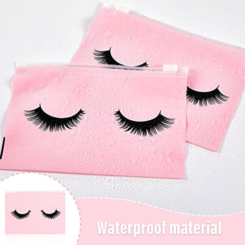 50 Stück/Set Wimpern-Nachpflegebeutel Wiederverwendbare Plastik-Make-up-Taschen Toiletten-Reiseaufbewahrungstasche Eva-Make-up-Beutel Kosmetik mit Reißverschluss