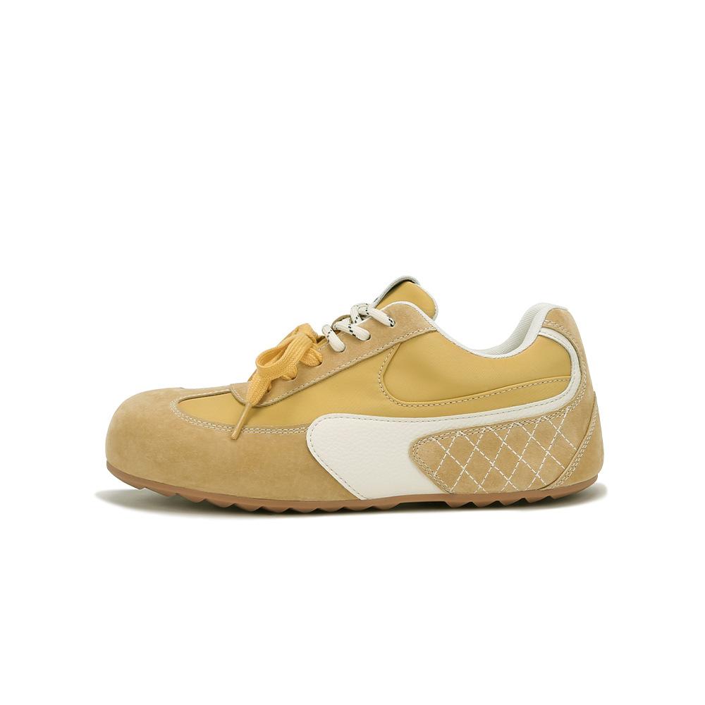 Cowhide version~ Su Yinyin has the same big-headed little cute mandarin duck shoelaces to increase the height, casual moral training shoes, women's Fo