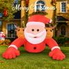 5.91FT Christmas Inflatable Toys Xmas Yard Lawn Party Decoration Santa Climb Wall Reindeer Home Supplies Ornament with LED Lit