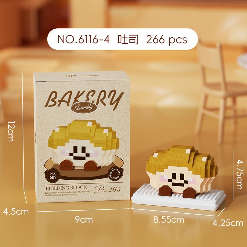 Compatible Building Blocks Bread Head Series Baguette Sandwich Swiss Roll Realistic Food Assembly Toy Figurine