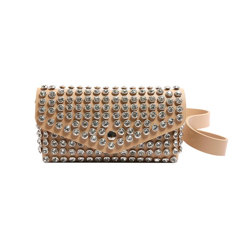 This year, the popular bag women 2025 new European and American fashion rhinestone single shoulder wide shoulder strap crossbody waist breast bag
