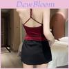 Lingerie Tank Top With Solid Color And Pleated Design For Adult Women