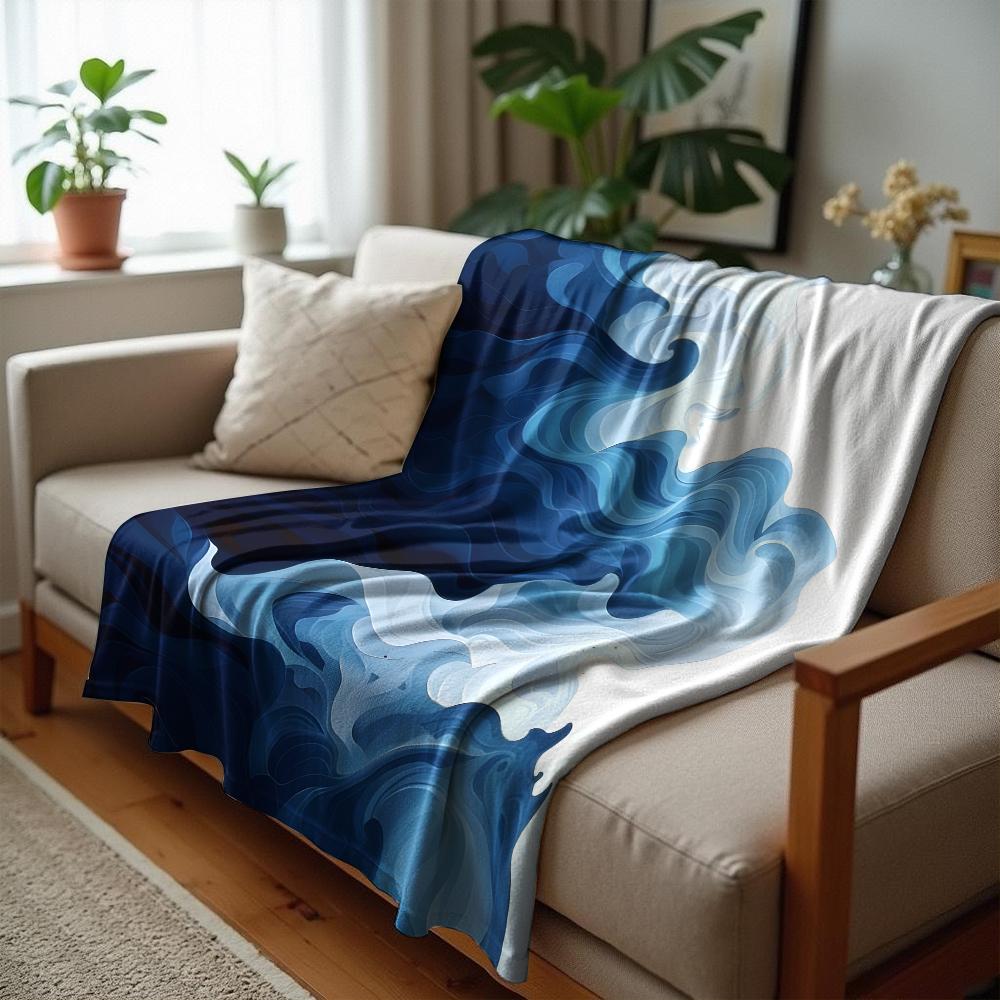 Pale Yellow Blue Polka Dot Soft Flannel Blanket Breathable Warm Throw for Office Car Sofa Kids Room Birthday Xmas Gift