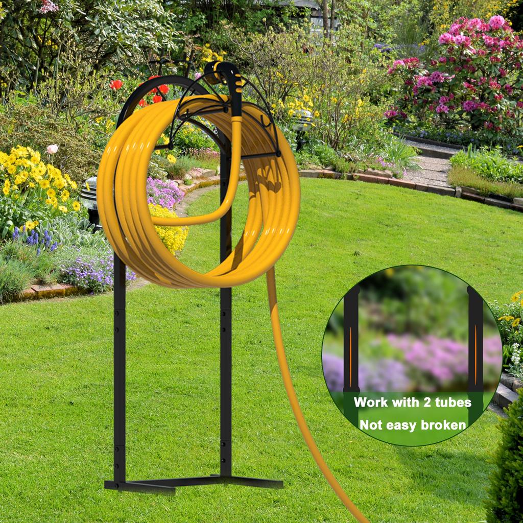 150ft No-Drilling Freestanding Hose Holder | Rust-Proof Storage Rack with 4 Spikes Outdoor Garden Hanger