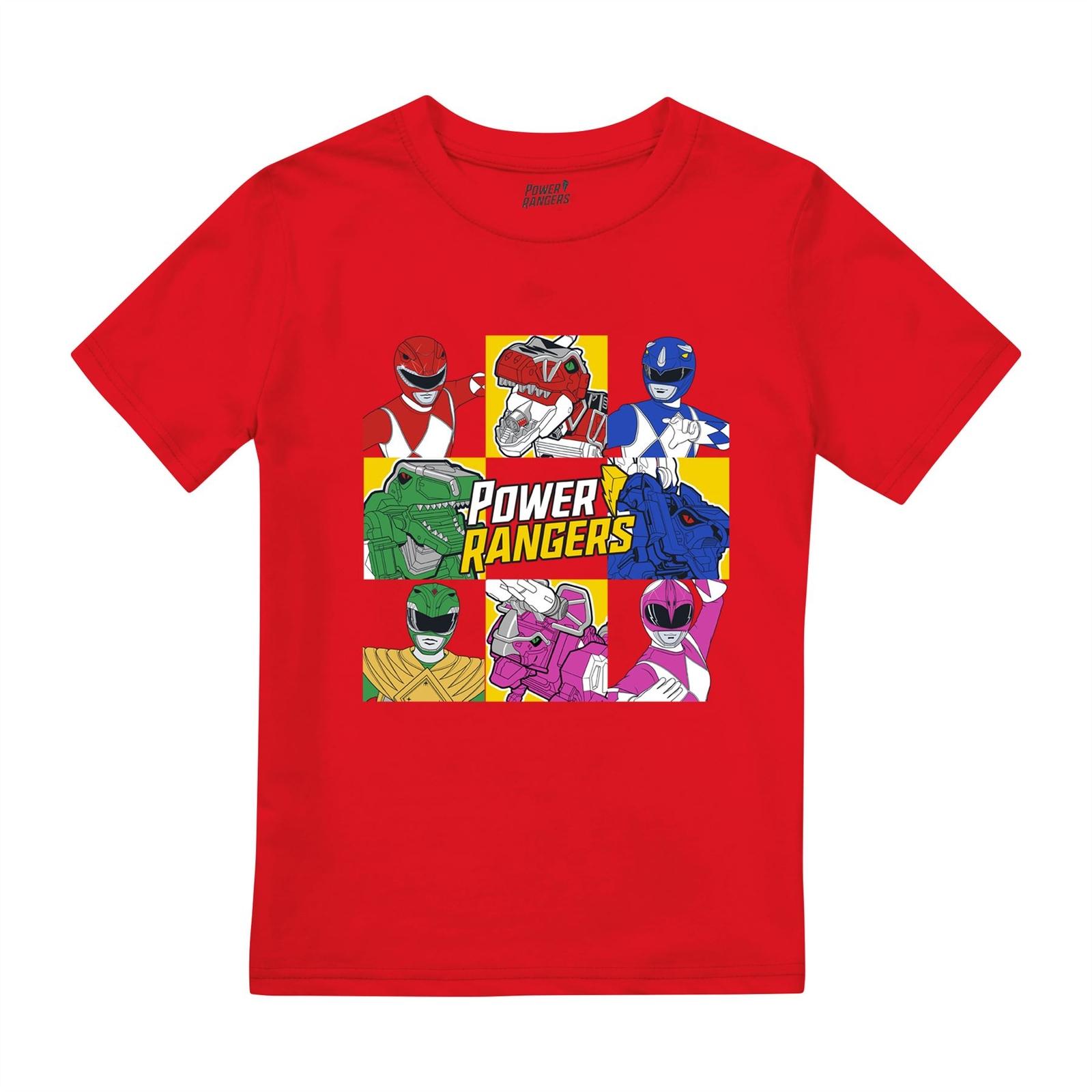 Power Rangers Boys T-Shirt Group Box Top Tee 5-10 Years Official S