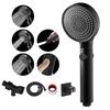 ZHIYAN Matte Black ABS High Pressure Water Saving Rain Showerhead with 3 Spray Modes Handheld Showerhead Set
